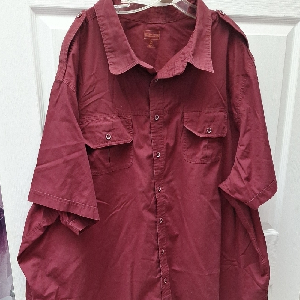 Boulder Creek Burgundy Button-Up Shirt Size 5XB